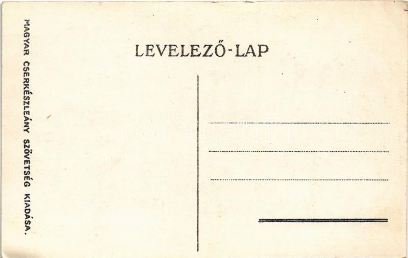 Naplóírás. Magyar Cserkészleány Szövetség. Klösz Gy. és Fia / Hungarian girl scout art postcard s: Molnár R. (EK) - Image 2