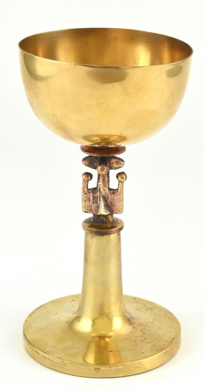 Muharos Lajos (1941- ): Dísz serleg. Réz, öntött, patinázott bronz, jelzés nélkül, kopásokkal m: 20,5 cm