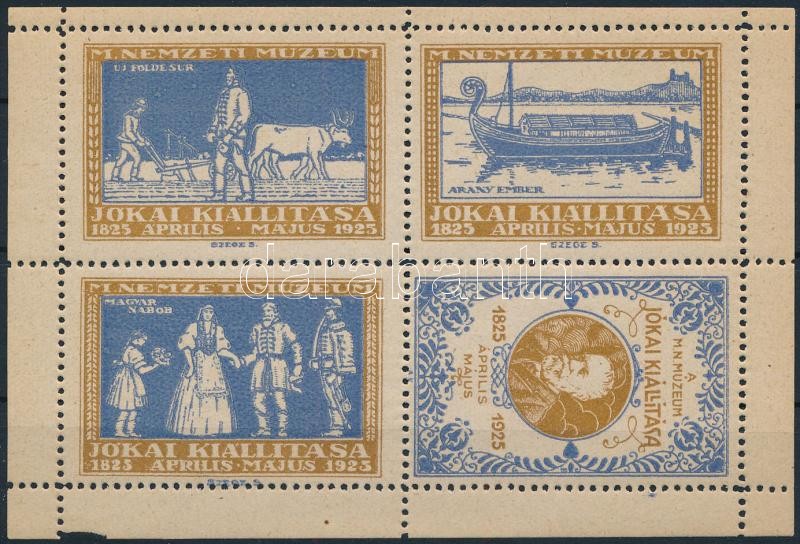 1925 A Magyar Nemzeti Múzeum Jókai kiállítása levélzáró kisív gépszíntányomattal