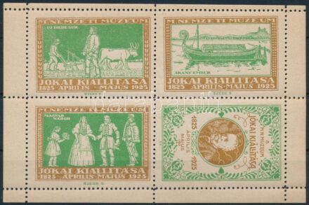 1925 A Magyar Nemzeti Múzeum Jókai kiállítása levélzáró kisív