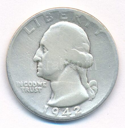 Amerikai Egyesült Államok 1942. 25c Ag T:3 USA 1942. 25 Cents Ag C:F Krause KM#164