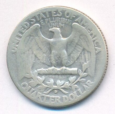 Amerikai Egyesült Államok 1942D 25c Ag T:3 USA 1942D 25 Cents Ag C:F Krause KM#164
