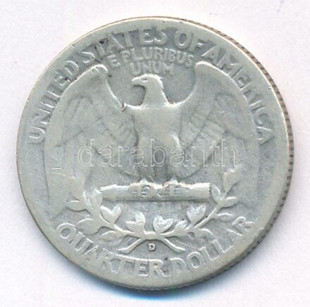 Amerikai Egyesült Államok 1943D 25c Ag T:3 USA 1943D 25 Cents Ag C:F Krause KM#164