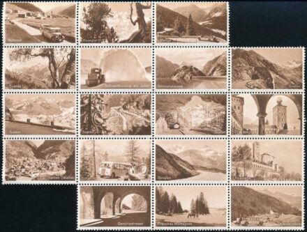 Svájc tájak levélzáró 18-as ívdarab