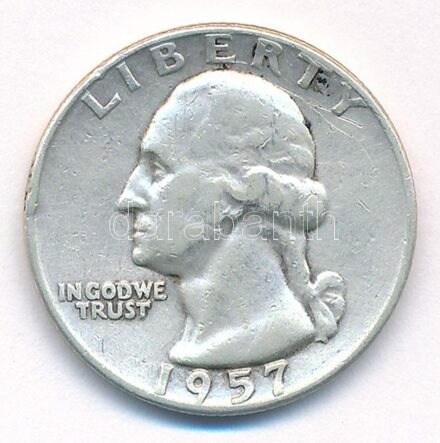 Amerikai Egyesült Államok 1957D 25c Ag T:2- ph. USA 1957D 25 Cents Ag C:VF edge error Krause KM#164