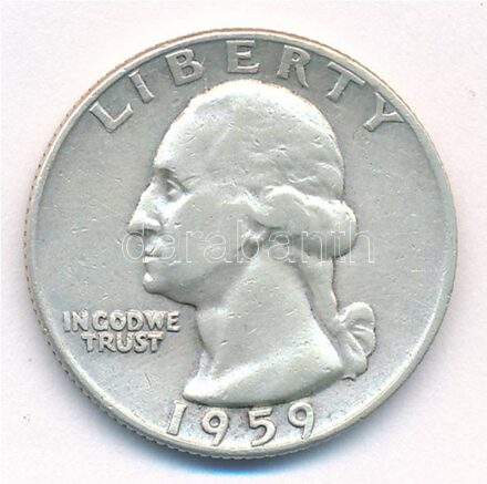 Amerikai Egyesült Államok 1959D 25c Ag T:2- USA 1959D 25 Cents Ag C:VF Krause KM#164
