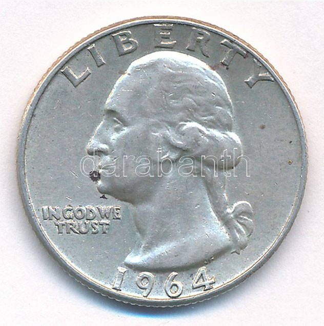 Amerikai Egyesült Államok 1964D 25c Ag T:2- USA 1964D 25 Cents Ag C:VF Krause KM#164