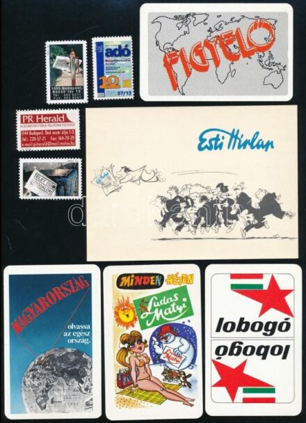 Újságokkal kapcsolatos reklámnyomtatványok, levélzárók, 9 db