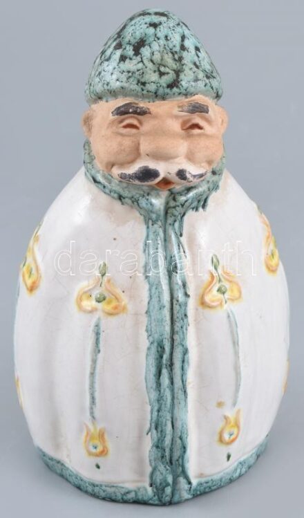 Csermák Ferenc (1932- ): Juhász, mázas kerámia, jelzett, kisebb mázrepedésekkel, kopásnyomokkal, m: 19 cm