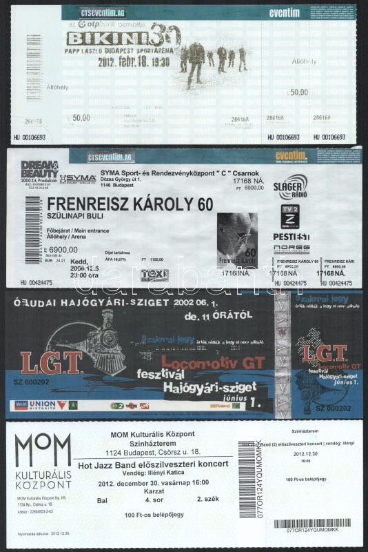 1995-2013 Bp., 9 db koncertjegy