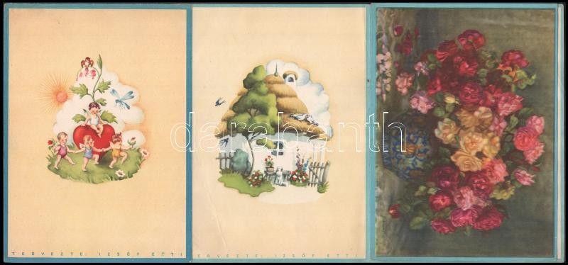 cca 1948 6 db Magyar Posta dísztávirat, Tycho Mariann és László Péter esküvője alkalmából küldve - Image 4