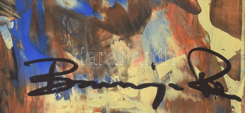 Olvashatatlan jelzéssel: Gesztusok. Vegyes technika, farost, 57x38 cm. - Image 2