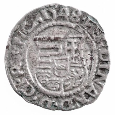 1548K-B Denár Ag 'I. Ferdinánd' (0,45g) T:2,2- patina Hungary 1548K-B Denar Ag 'Ferdinand I' (0,45g) C:XF,VF patina Huszár: 935., Unger II.: 745.a