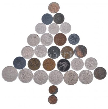 Lengyelország 1923-~1945. 1gr-1Zl (29db) + Német megszállás 1917. 10f Fe T:1--3 Poland 1923-~1945. 1 Grosz - 1 Złoty (29pcs) + German occupation 1917. 10 Fenigów Fe C:AU-F