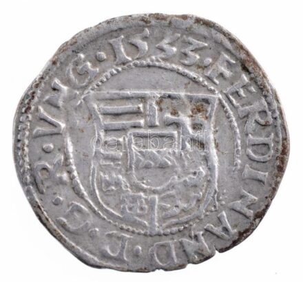 1553K-B Denár Ag 'I. Ferdinánd' (0,53g) T:2,2- patina Hungary 1553K-B Denar Ag 'Ferdinand I' (0,53g) C:XF,VF patina Huszár: 935., Unger II.: 745.a