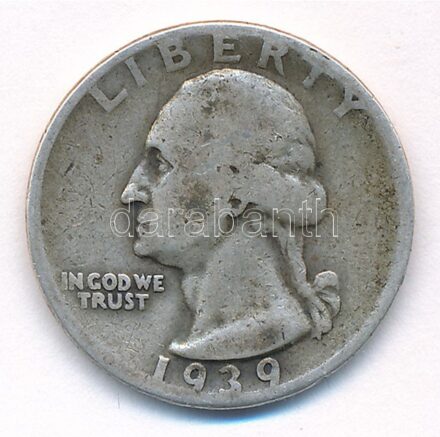 Amerikai Egyesült Államok 1939D 25c Ag T:2-,3 USA 1939D 25 Cents Ag C:VF,F Krause KM#164