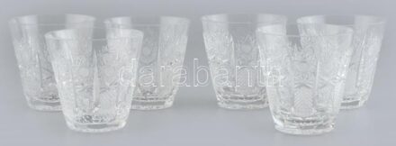 Ólomkristály vizes pohár 6db, hibátlan, m:8,5cm