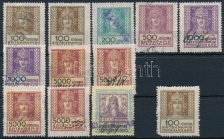 12 db értékpapír forgalmi adóbélyeg