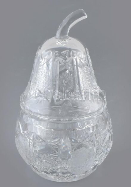Ólomkristály körte alakú bonbonier, hibátlan, m:17cm