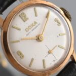 Doxa női arany (Au/14k) karóra, működik, szép állapotban, bőr szíjjal, br:13 g, d:23mm - Image 3