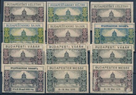 1936 Budapesti Vásár 12 db levélzáró