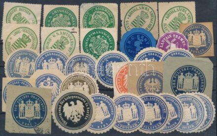 Kis parafilatéliai tétel, főleg pecsétbélyegek, stecklapon