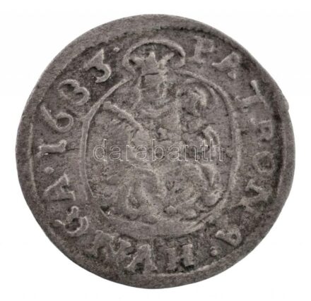 1683K-B Denár Ag 'I. Lipót' Körmöcbánya (0,55g) T:2- patina Hungary 1683K-B Denar Ag 'Leopold I.' Kremnitz (0,55g) C:VF patina Huszár: 1509., Unger II.: 1110