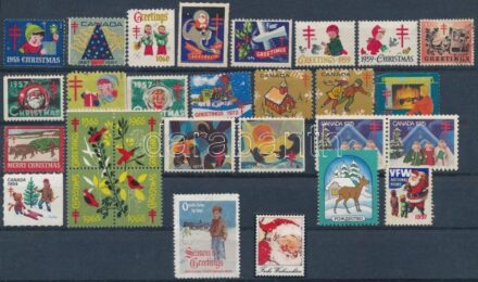 29 db külföldi karácsonyi levélzáró