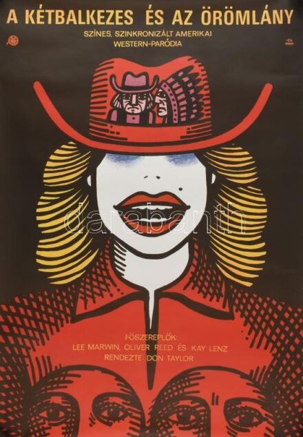 1976 A kétbalkezes és az örömlány, MOKÉP plakát, gyűrődésekkel, 80×56 cm