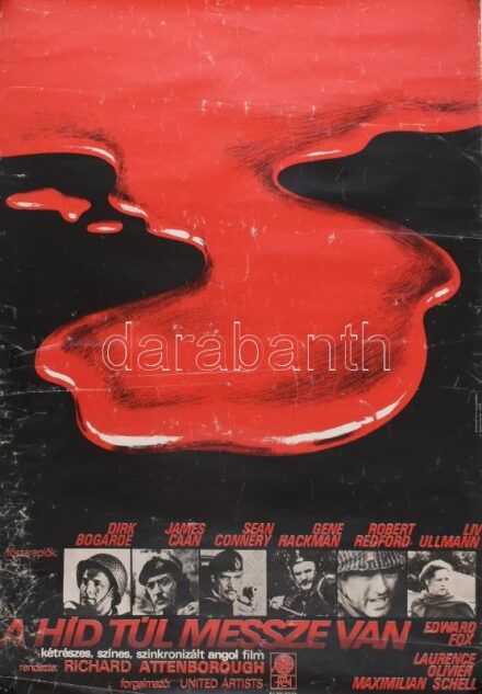 1977 A híd túl messze van, MOKÉP plakát, gyűrődésekkel, 82×56 cm