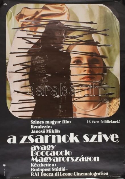 1981 A zsarnok szíve - Boccaccio Magyarországon, MOKÉP plakát, gyűrődésekkel, szakadásokkal, 80×57 cm
