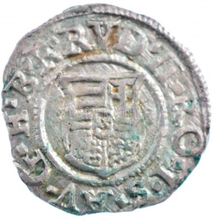 1587K-B Denár Ag 'Rudolf' (0,45g) T:2- patina Hungary 1587K-B Denar Ag 'Rudolf' (0,45g) C:VF patina Huszár: 1059.,Unger II.: 811.a