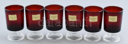 6 db Luminart likőrös pohárka matricával jelzett hibátlanok 7 cm