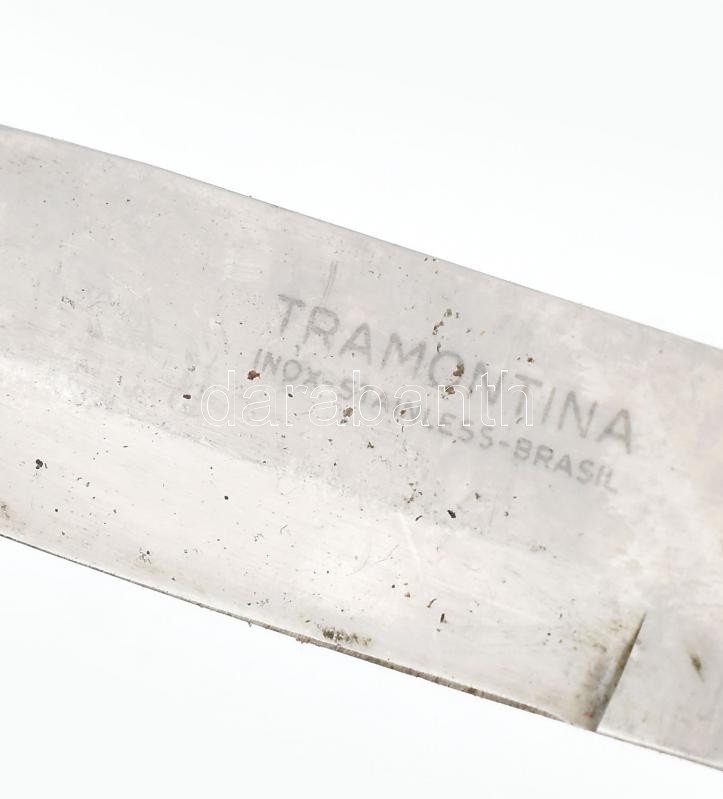 Tramontina vadászkés, jelzett, parafa nyéllel, bőr tokban, h:26cm - Image 2