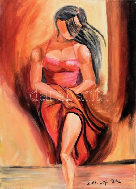 Olvashatatlan (... Rita) jelzéssel: Női portré. Olaj, vászon, 70x50 cm