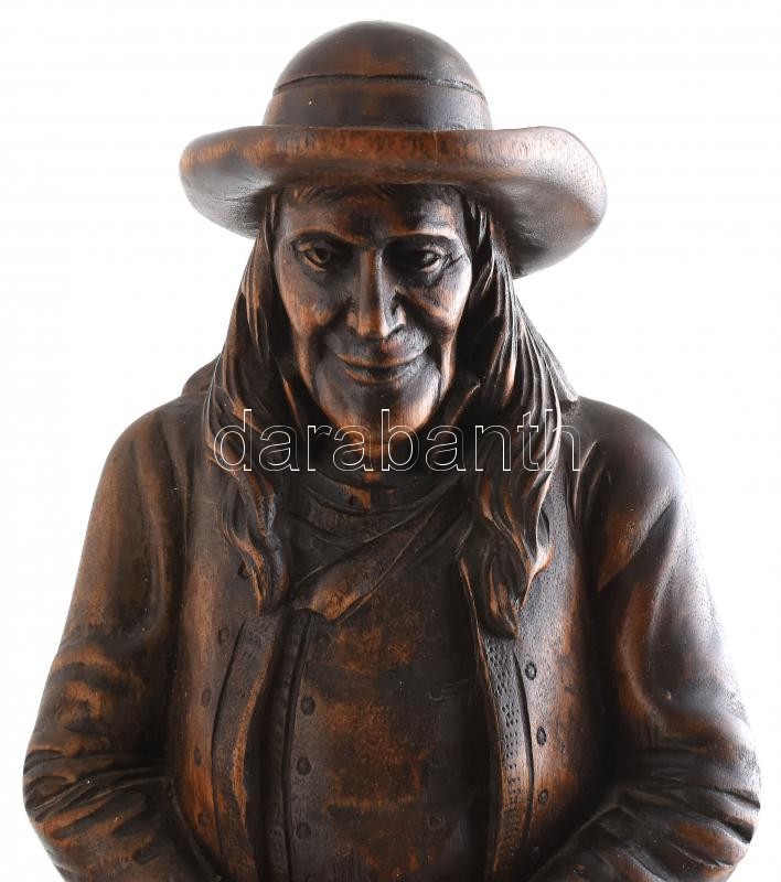 Holland faragott fa figura, kopásnyomokkal, jelzés nélkül, m:50cm - Image 3
