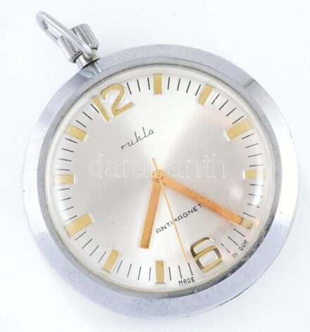 Ruhla fém-plexi zsebóra, működőképes, d: 5 mm