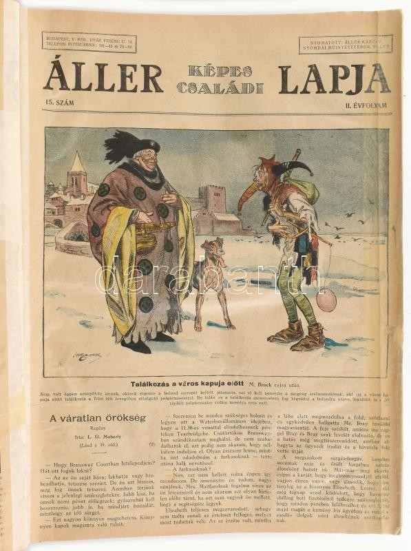 1925 Aller Képes Családi Lapja II. évfolyamának egybekötött szórvány számai, 15-40. számig. Modern egészvászon-kötésben, a lapok javítottak (!), egy lapon a javítás szakadt, 5 szám hiányos. - Image 2