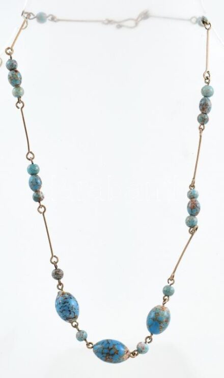 Jáspis nyaklánc, h: 38 cm