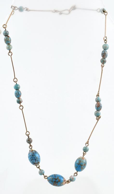 Jáspis nyaklánc, h: 38 cm