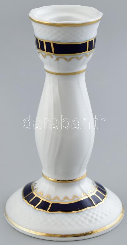 Hollóházi gyertyatartó, matricás, jelzett, hibátlan, m:14 cm