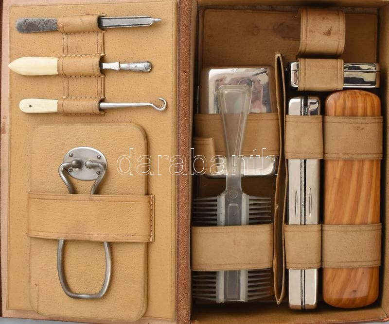 Férfi neszeszer, bőr tokban, 24x15cm