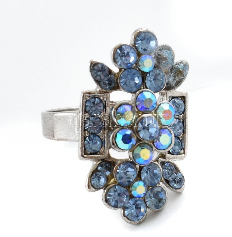 Kék és szürkés kövekkel díszített bizsu nyaklánc + türkiz köves gyűrű - Image 2