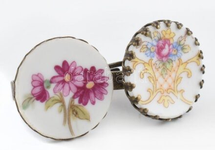 2 db porcelán betétes réz gyűrű