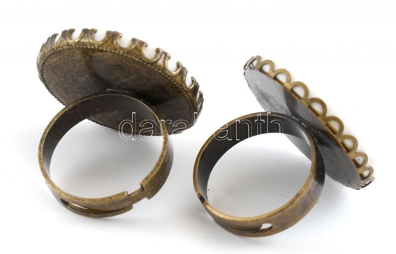 2 db porcelán betétes réz gyűrű - Image 2
