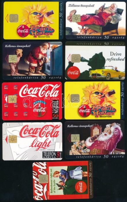 1994-1997 MATÁV Coca Cola telefonkártya 9 db, jó állapotban