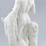 Eneret Herkules szobor, fehér, bisquit porcelán, jelzett, kardjánál sérült, m: 34 cm - Image 2