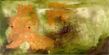 Olvashatatlan jelzéssel: Absztrakt csendélet. Olaj, vászon, 60×30 cm