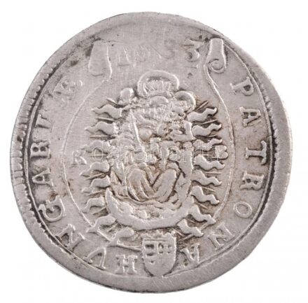 1683K-B 15kr Ag 'I. Lipót' (6,05g) T:1-,2 patina, kissé hullámos Hungary 1683K-B 15 Kreuzer Ag 'Leopold I' (6,05g) C:AU,XF patina, slightly wavy Huszár: 1425., Unger II.: 1060.a