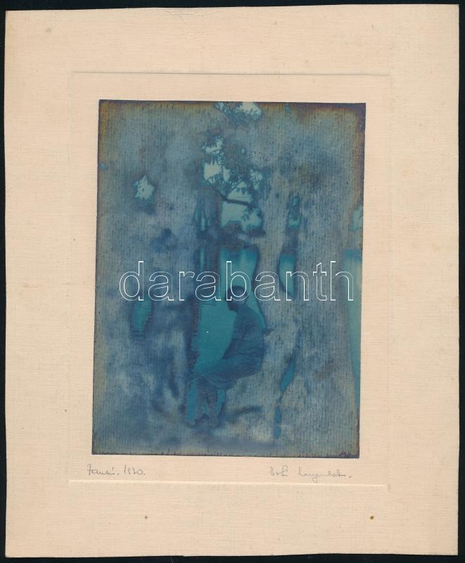 Olvashatatlan jelzéssel: Esti hangulat, 1930. Vintage színezett fotó, kartonra kasírozva. 16x12 cm